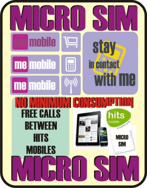 Hits Mobile Spanish micro sim card for ipad or iphone