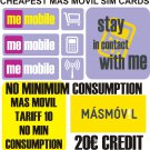 Cheap Mas Movil 3G Data Sim card for Spain with 20€ credit