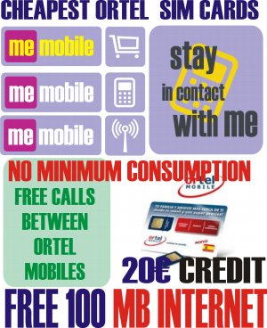 100 Mb FreE  Spanish Ortel mobile sim card for Spain