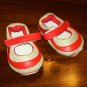 Red Mary Jane one-strap sneakers from Monique trading Corp. for 18" American Girl style Dolls