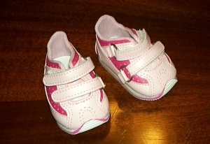 Dark Pink Mary Jane two-strap sneakers from Monique trading Corp. for 18" American Girl style Dolls