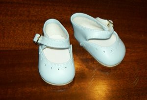 Light blue simple mary jane shoes from Monique trading Corp. for 18" American Girl style Dolls