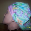 Green butterfly boufant scrub hat