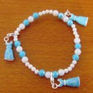 Blue and White Pendant Bracelet