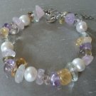 Semi-Precious Gemstone & Freshwater Pearl Bracelet