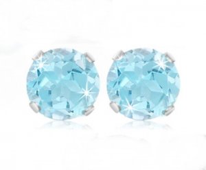 Blue Topaz Stud Earrings