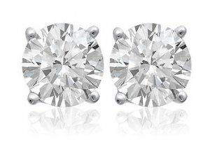 White Topaz Stud Earrings