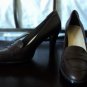 Brown Leather Loafer Pumps