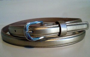 Slim Metallic Gold Belt