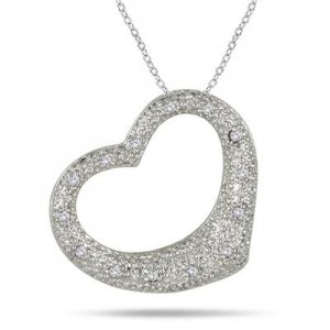 Pave Diamond Heart Pendant Necklace