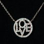 Pave RoseGold Love Pendant Necklace
