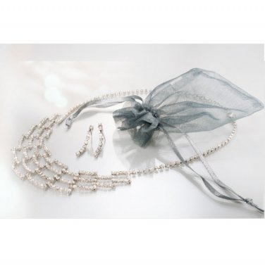 Crystal Necklace and Earrings Set