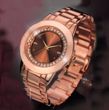 Crystal Accent Rose Gold Watch