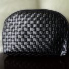 Faux Leather Woven Cosmetic Bag