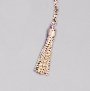 Golden Tassel Pendant Necklace