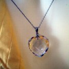 Crystal Heart Pendant With Sterling Silver Chain