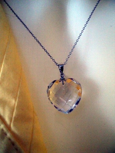 Crystal Heart Pendant With Sterling Silver Chain