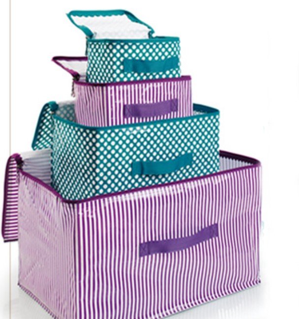 Nesting Soft Side Zippered Storage Boxes Set of 4