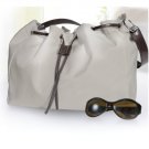 Grey Drawstring Tote Bag
