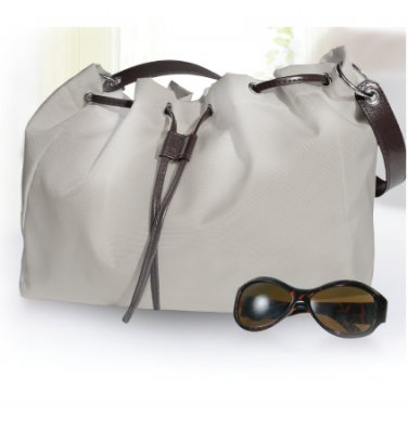 Grey Drawstring Tote Bag
