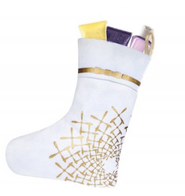 Dazzling White Gold-tone Accent Christmas Stocking Set of 2