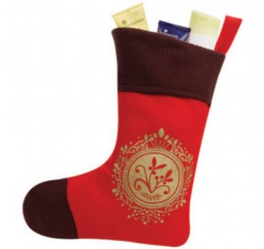 Red & Brown Filigree Christmas Stocking Set of 2