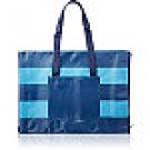 2 in 1 Beach Blanket Tote Navy/Turquoise Stripe 2 in 1 Beach Blanket Tote Navy/Turquoise Stripe