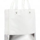 White Canvas Tote Bag With Silver Trim White Canvas Tote Bag With Silver Trim