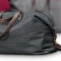 Gray Herringbone Weekender Duffle Bag