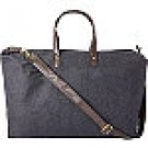Gray Herringbone Weekender Duffle Bag