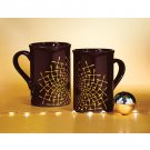Coffee Mugs Set of 2, Purple/Gold Coffee Mugs Set of 2, Purple/Gold
