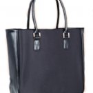 Black Jacquard Faux Leather Accent Tote Black Jacquard Faux Leather Accent Tote