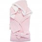 Ladies Micro Cozy Hooded Robe Soft Pink S/M