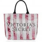 Victoria's Secret Limited Edition Sequin Stripe Canvas Tote Bag