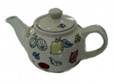 Crabtree & Evelyn Tea For Two Whimsy  Floral Ceramic Teapot
