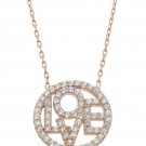 Pave RoseGold Love Pendant Necklace