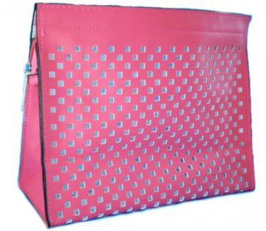 Pink Lasercut Cosmetic Clutch