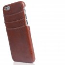 iPhone 6 / 6s Genuine Brown Leather Wallet Card Holder Case