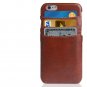 iPhone 6 / 6s Genuine Brown Leather Wallet Card Holder Case