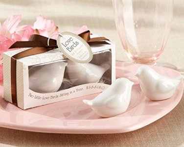 Lovebirds in the Window Ceramic Mini Salt & Pepper Shakers Set