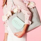 Gray  Laser-cut Tote With Detachable Accessory Bag