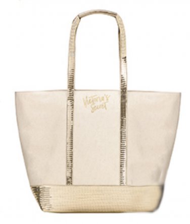 Victoria's Secret Limited Edition Sequin Weekender Ivory/Gold