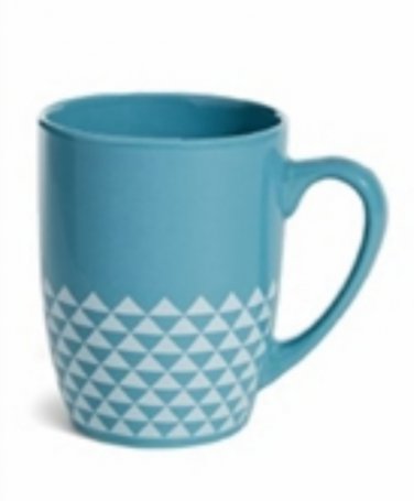 Stoneware Coffee Mug Blue Geo