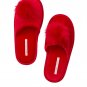 Victoria's Secret Red Plush Pom Pom Slippers