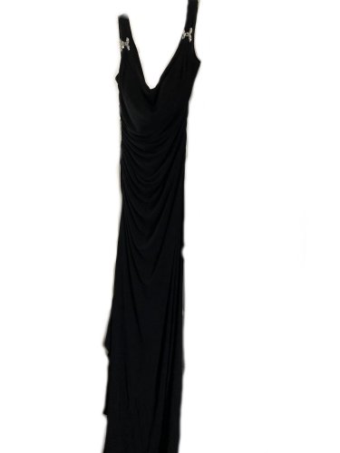 White House Black Market Black Evening Gown With Crystal Strap Accent