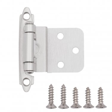 3/8" Inset Hinge Satin Nickel Set of 10 Pairs (20 Total)