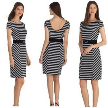 White House Black Market Cap Sleeve Mesh Sheath Dress