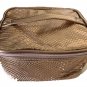 Makeup Train Case Metallic Faux Croc Rosegold