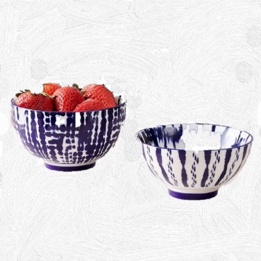 Indigo Tie-Dye Nesting Bowls Set of 2