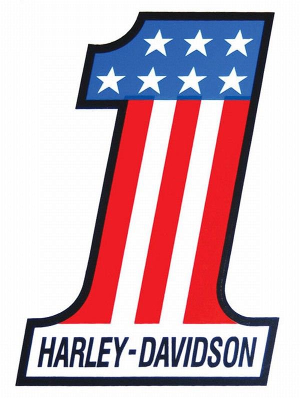 Harley-Davidson Number 1 American Flag Decal Sticker